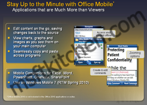 Office Mobile宣传图片泄露Windows Mobile 7发布日期 Office Mobile宣传图片泄露Windows Mobile 7发布日期