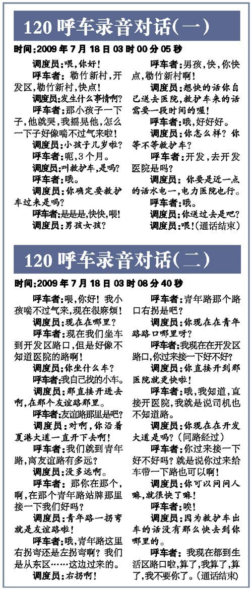 120电话指路 呛奶男婴不治(组图)