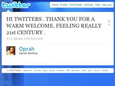 奥普拉&middot;温弗瑞发布的Twitter信息