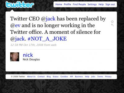 宣布多尔西辞职的Twitter消息