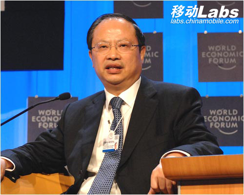 中国移动总裁王建宙在2008年世界经济论坛达沃斯年会上，图片版权属于移动labs