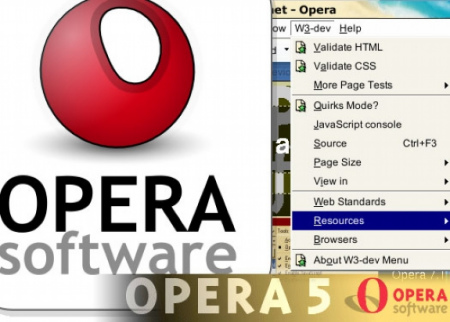 图为Opera浏览器界面