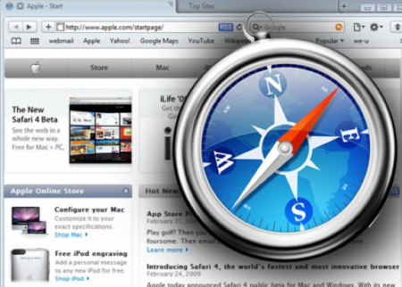 图为苹果Safari浏览器界面