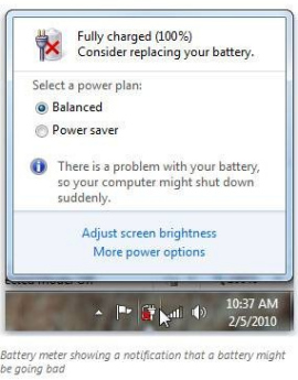 不少Windows 7用户在电池使用正常的的情况下，却收到电池存在问题的系统警告