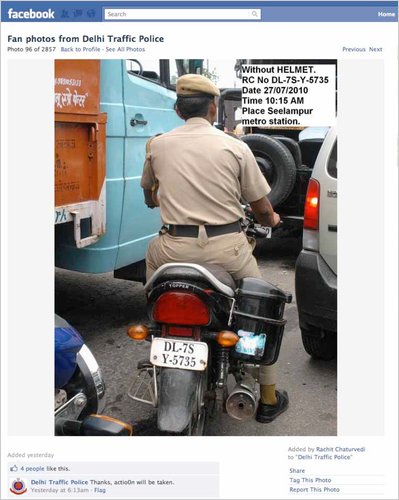 Facebook页面贴出的违章照片