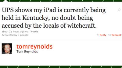 Twitter信息显示iPad发货路径