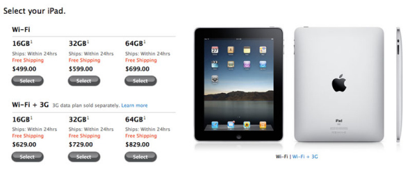 苹果解决iPad短缺问题 订购后24小时即发货