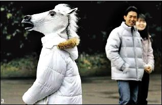 头戴仿真马头面具 头戴仿真马头面具