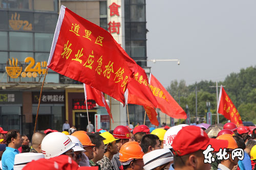 哈尔滨各区成立物业应急抢险队。东北网记者 王忠岩 摄