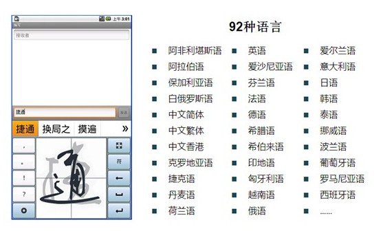 捷通华声灵云推出覆盖全球92种语言手写识别技术